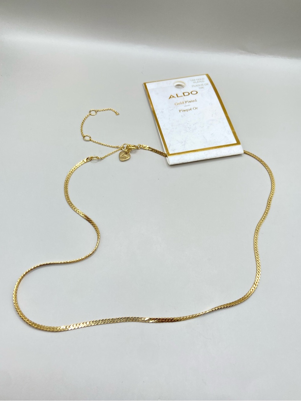NWT Aldo Gold Plated Herringbone Chain